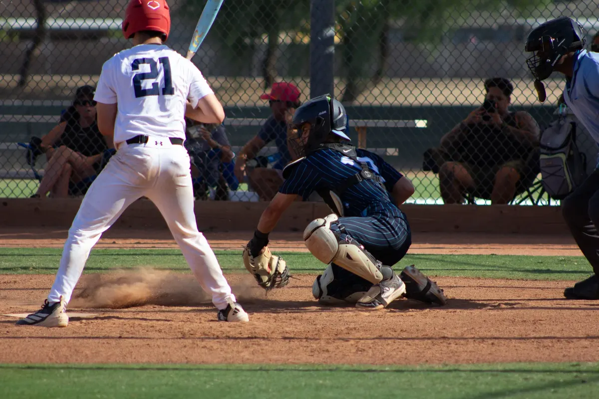 Owen Howard in his catching stance